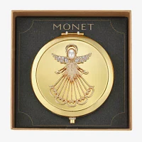 Monet Jewelry Gold Tone Angel Gold Tone Compact Mirror