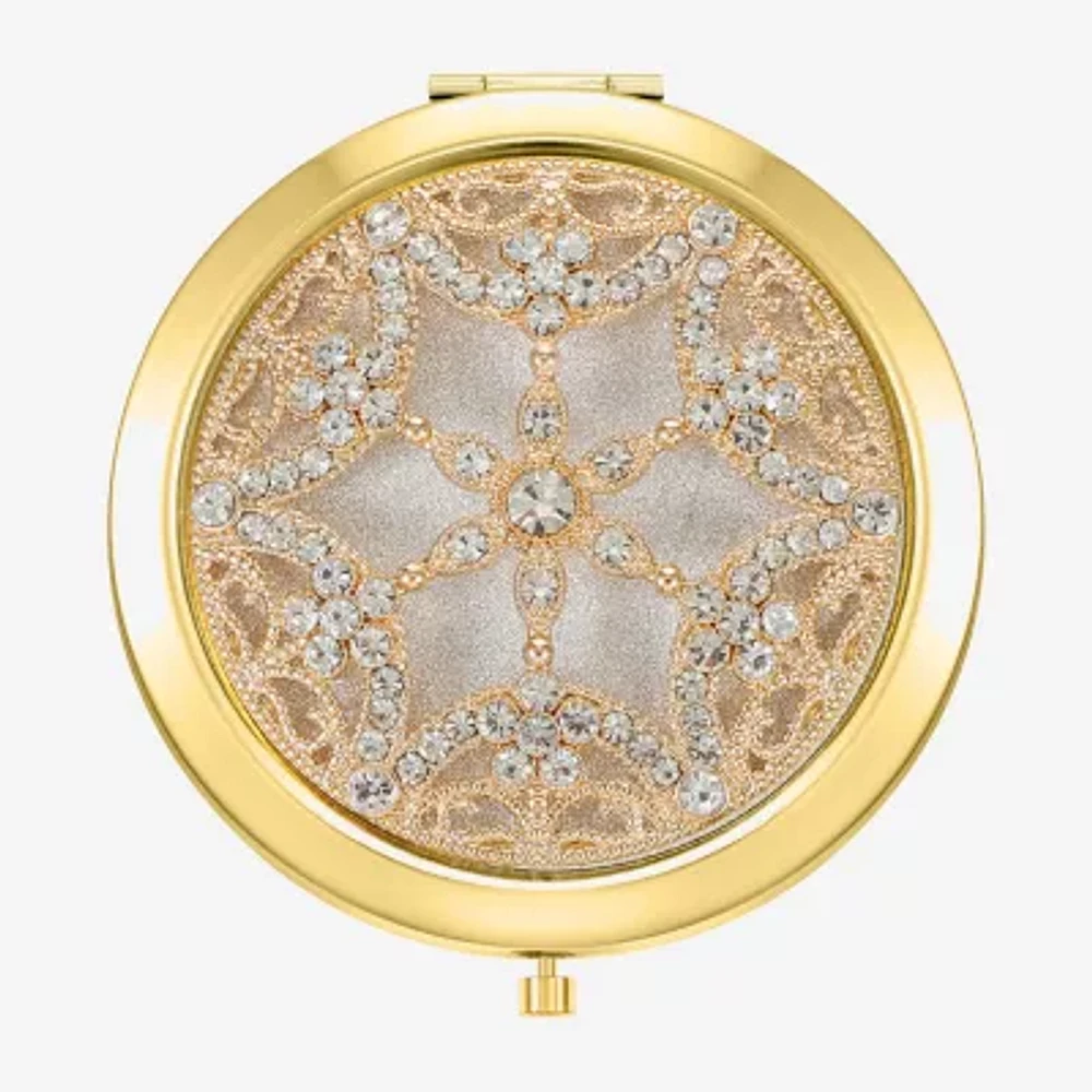 Monet Jewelry Gold Tone Snowflake Gold Tone Snowflake Compact Mirror