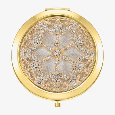 Monet Jewelry Gold Tone Snowflake Gold Tone Snowflake Compact Mirror