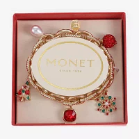 Monet Jewelry Glass Link Snowflake Charm Bracelet