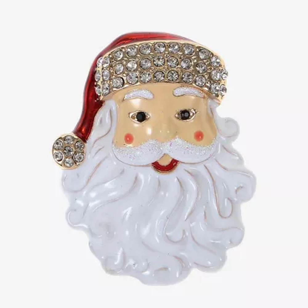 Monet Jewelry Santa Glass Pin