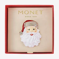 Monet Jewelry Santa Glass Pin