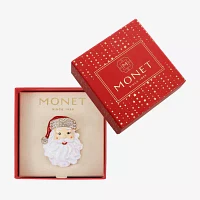 Monet Jewelry Santa Glass Pin