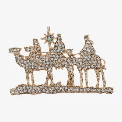 Monet Jewelry Three Wise Men Glass Pin