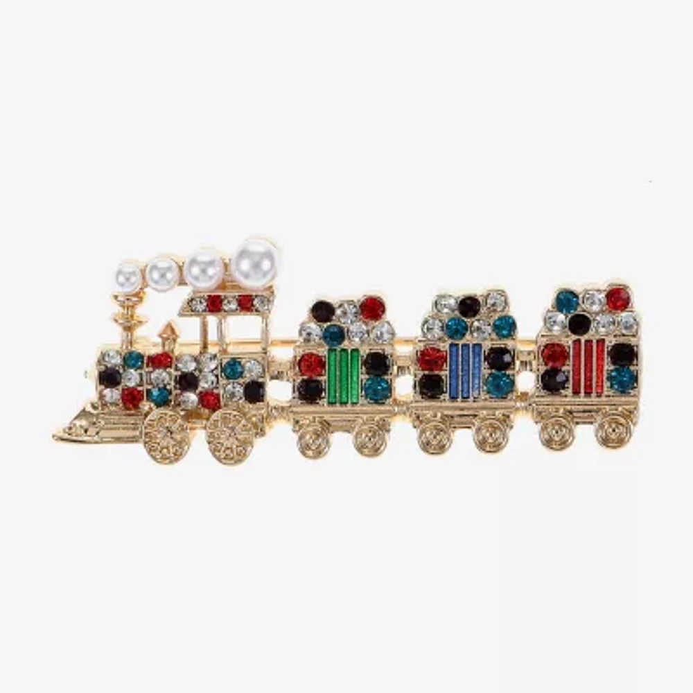 Monet Jewelry Train Glass Pin