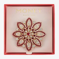 Monet Jewelry Poinsettia Glass Flower Pin