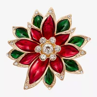 Monet Jewelry Poinsettia Multi Color Glass Flower Pin