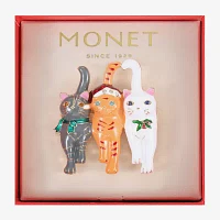 Monet Jewelry Cats Multi Color Glass Pin