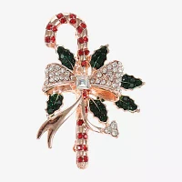 Monet Jewelry Candy Cane Multi Color Glass Pin