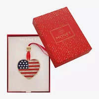 Monet Jewelry American Flag Heart Christmas Ornament