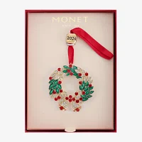 Monet Jewelry Wreath Christmas Ornament