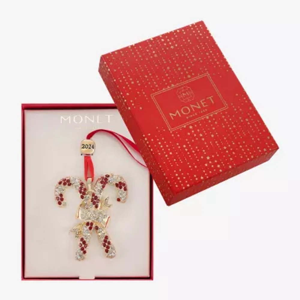 Monet Jewelry Candy Cane Christmas Ornament