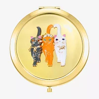 Monet Jewelry Cats Gold Tone Compact Mirror