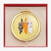 Monet Jewelry Cats Gold Tone Compact Mirror