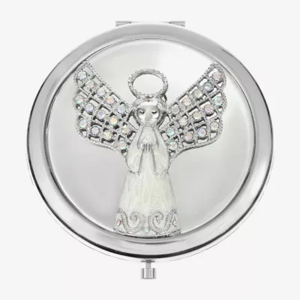 Monet Jewelry Silver Tone Angel Compact Mirror