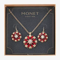 Monet Jewelry Pendant Necklace And Drop Earring 2-pc. Glass Round Jewelry Set