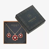 Monet Jewelry Pendant Necklace And Drop Earring 2-pc. Glass Round Jewelry Set