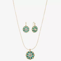 Monet Jewelry Pendant Necklace And Drop Earring 2-pc. Glass Round Set