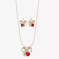 Monet Jewelry Pendant Necklace And Drop Earring 2-pc. Glass Bow Jewelry Set