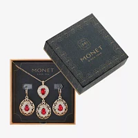 Monet Jewelry Pendant Necklace And Drop Earring 2-pc. Glass Set