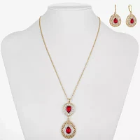 Monet Jewelry Pendant Necklace And Drop Earring 2-pc. Glass Set