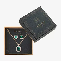 Monet Jewelry Pendant Necklace And Stud Earring 2-pc. Glass Set