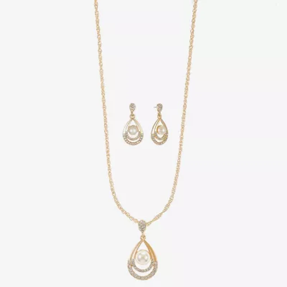 Monet Jewelry Pendant Necklace And Drop Earring 2-pc. Glass Set