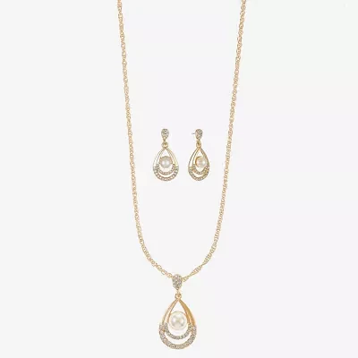 Monet Jewelry Pendant Necklace And Drop Earring 2-pc. Glass Set