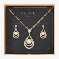 Monet Jewelry Pendant Necklace And Drop Earring 2-pc. Glass Set