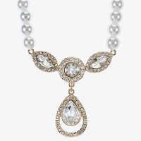 Monet Jewelry Y Necklace And Drop Earring Womens Glass Simulated Pearl 2-pc. Jewelry Set