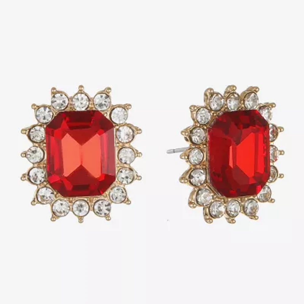 Monet Jewelry Gold Tone Glass 30mm Stud Earrings