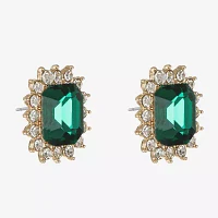 Monet Jewelry Gold Tone Glass 30mm Stud Earrings