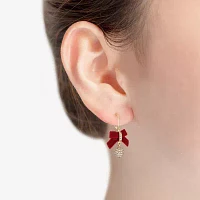 Monet Jewelry Gold Tone Womens Glass Bow Drop Earrings