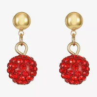 Monet Jewelry Gold Tone Glass Round Drop Earrings