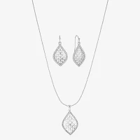 Monet Jewelry Openwork Pendant Necklace And Drop Earring 2-pc. Glass Set