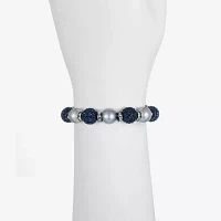 Monet Jewelry Glass Simulated Pearl Round Stretch Bracelet