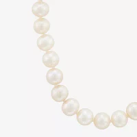 Womens White Cultured Freshwater Pearl 10K Gold Strand Necklace