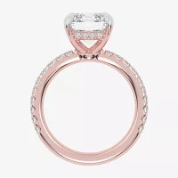 (G-H / Vs2-Si1) Womens 3 1/2 CT. T.W Lab Grown White Diamond 14K Gold Side Stone Engagement Ring