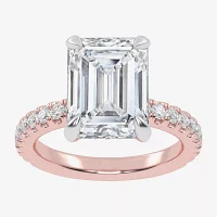 (G-H / Vs2-Si1) Womens 3 1/2 CT. T.W Lab Grown White Diamond 14K Gold Side Stone Engagement Ring