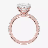 (G-H / Vs2-Si1) Womens 3 1/2 CT. T.W Lab Grown White Diamond 14K Gold Side Stone Engagement Ring
