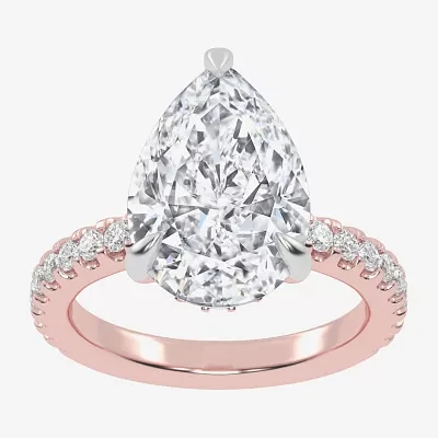 (G-H / Vs2-Si1) Womens 3 1/2 CT. T.W Lab Grown White Diamond 14K Gold Side Stone Engagement Ring