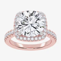 G-H / Vs2-Si1) Womens 1/2 CT. T.W. Lab Grown White Diamond 14K Gold Side Stone Halo Engagement Ring