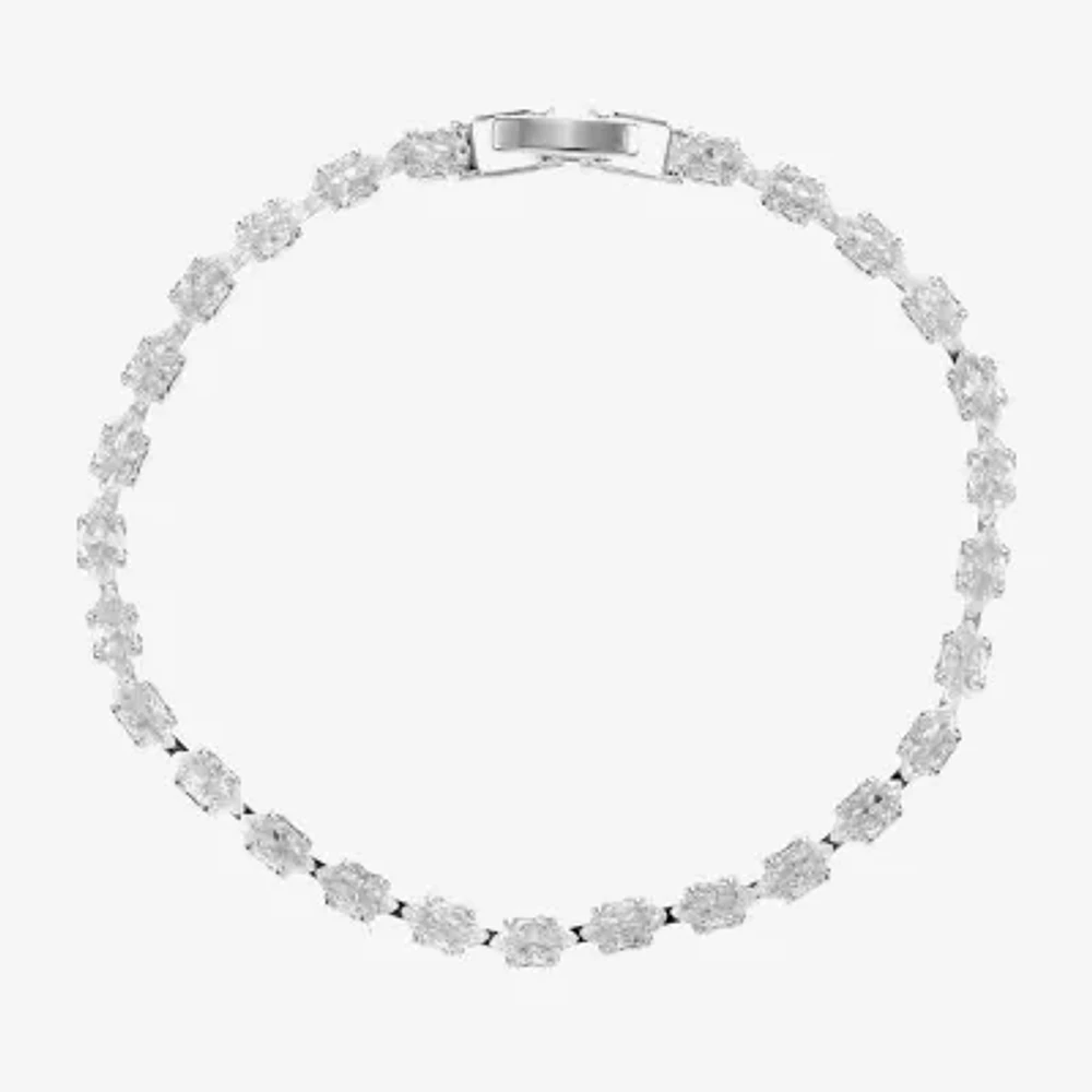 Sparkle Allure Cubic Zirconia Pure Silver Over Brass 7.5 Inch Tennis Bracelet