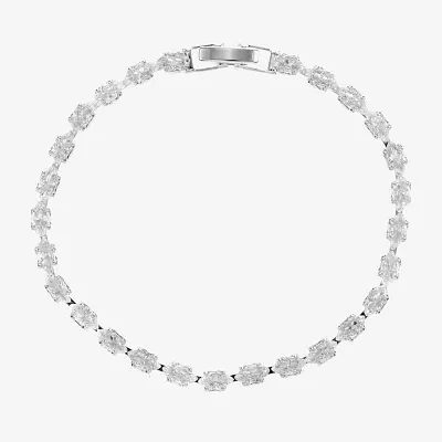 Sparkle Allure Cubic Zirconia Pure Silver Over Brass 7.5 Inch Tennis Bracelet