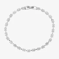 Sparkle Allure Cubic Zirconia Pure Silver Over Brass 7.5 Inch Tennis Bracelet