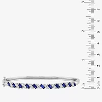 Lab Created Blue Ceylon Sapphire Sterling Silver Bangle Bracelet