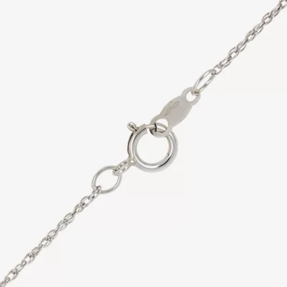 Womens Lab Created Sapphire Sterling Silver Pendant Necklace