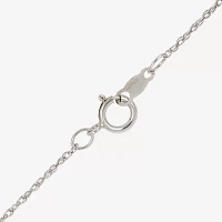 Womens Lab Created White Sapphire Sterling Silver Pendant Necklace