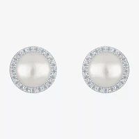 White Cultured Freshwater Pearl Sterling Silver Stud Earrings