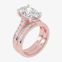 (G-H / Vs2-Si1) Womens 6 CT. T.W. Lab Grown White Diamond 14K Gold Side Stone Bridal Set